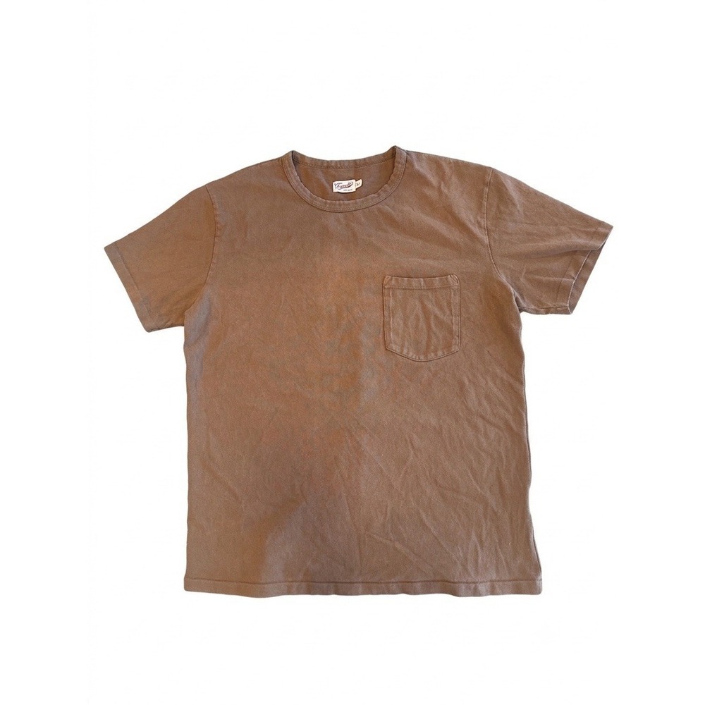 Freenote Cloth T-Shirt Men Brown SzXL Tobacco 13oz Pocket USA 100%Cotton Crewnec